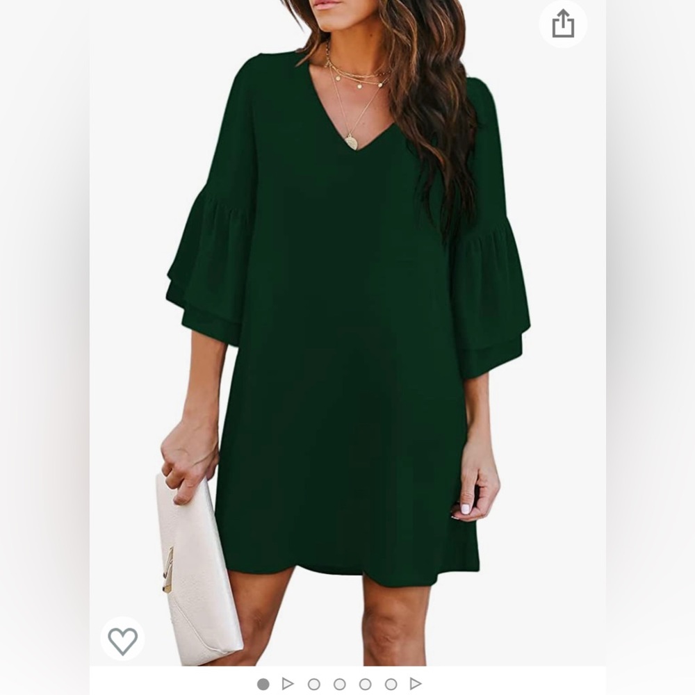 Bell sleeve shift dress